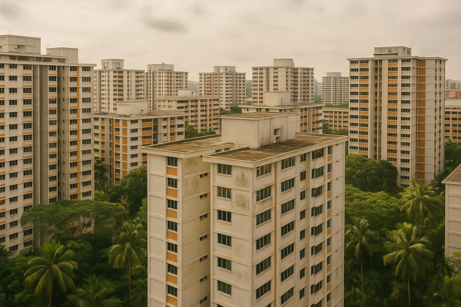 Singapore HDB residential blocks in tropical humidity - the environment that drives indoor mold growth